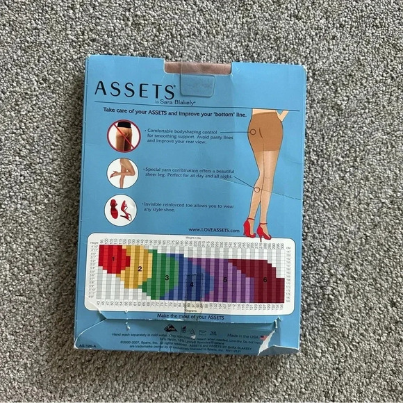 Assets by Sara Blakely Size 5 Shapers Body Shaping Pantyhose Control Spanx Buff - Picture 2 of 4